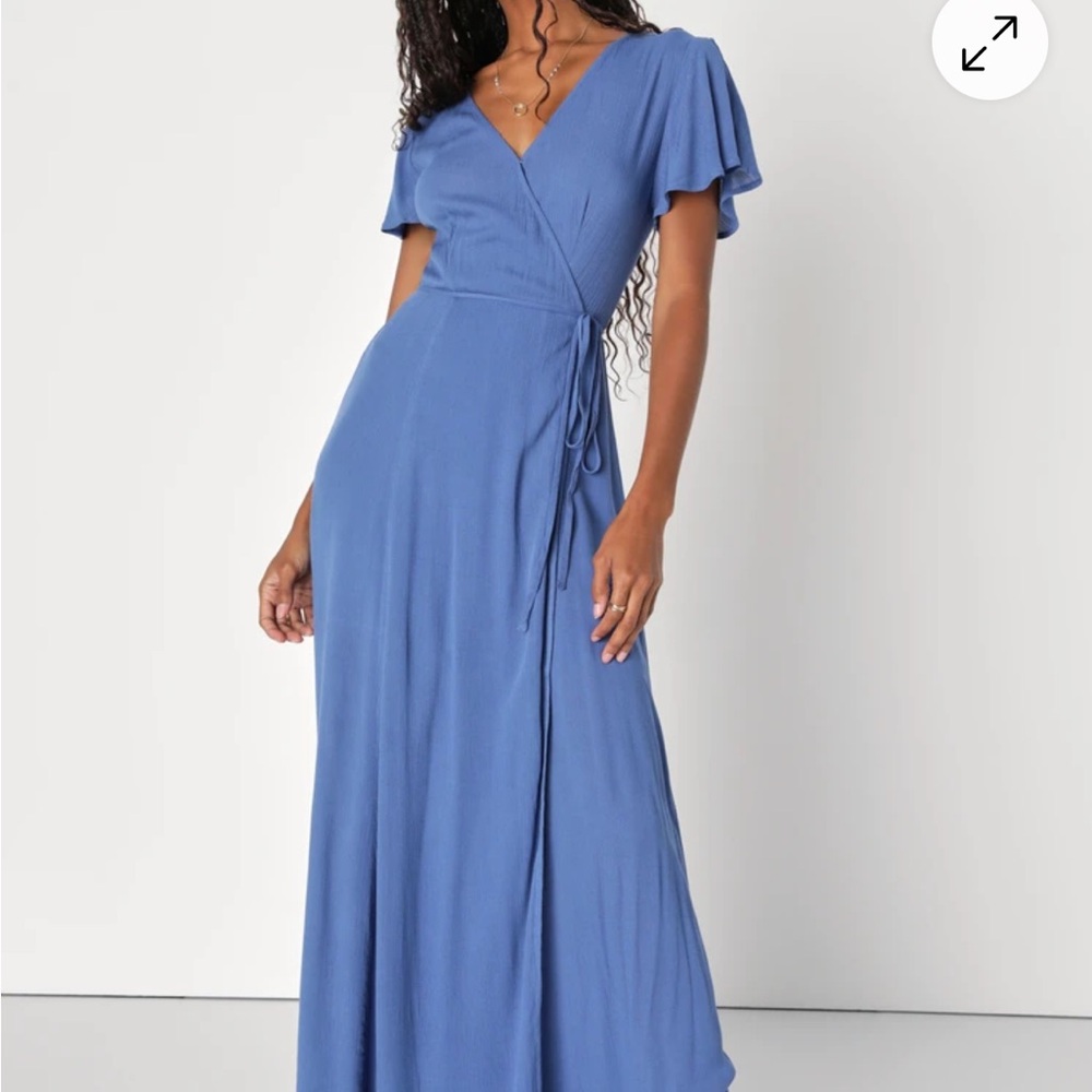 Lulu's Blue Maxi Wrap Dress